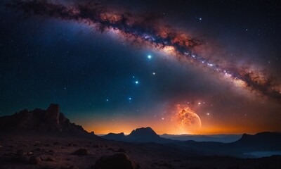 Fototapeta premium 우주오로라 멋진우주배경