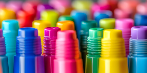 Collection of Colorful Markers in Vibrant Arrangement