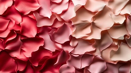 Close-up of a gradient of pink rose petals.