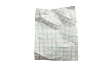 Wrinkled or crumpled checkered white paper texture used as a white paper background texture in design