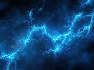 Abstract Blue Electric Lightning