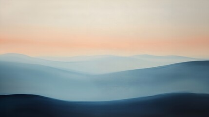 Fototapeta premium Gentle Pastel Hills at Sunrise - A Minimalist Landscape