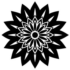 black and white flower