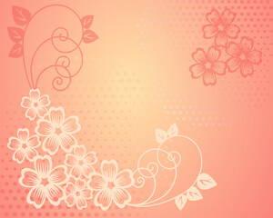 Spring wallpaper on a pink background with flowers