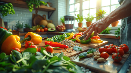 Person Prepares Nutritious Meal for Wellness