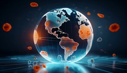 Global Pandemic Impact with Virus Overlay illness crisis