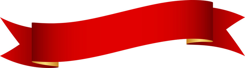 Red Gold Ribbon Banner
