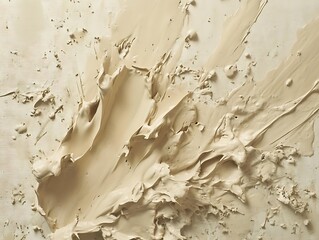 Obraz premium Beige paint splatters on textured surface.