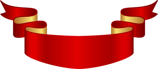 Red Gold Ribbon Banner
