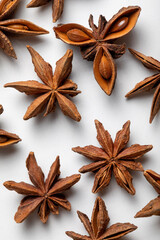 Anis stars on a white background