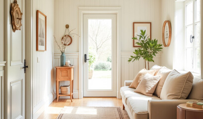 modern cozy hallway in light colors