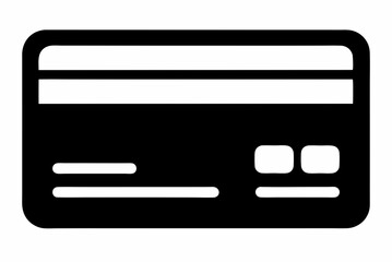 Black Silhouette Credit Card Icon Vector Design