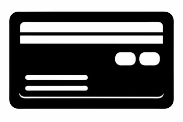 Black Silhouette Credit Card Icon Vector Design