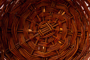 Closeup of a wicker basket