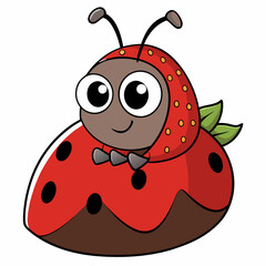 Obraz premium cartoon strawberry cartoon