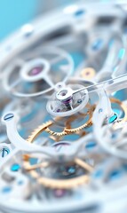 Close-up of intricate watch gears.