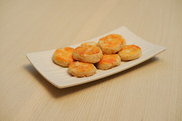 peanut cookies on a white plate