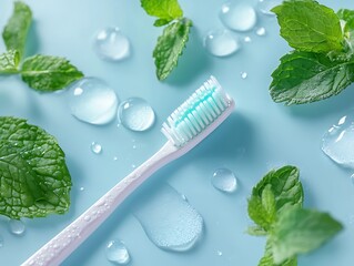 Fresh Mint Toothbrush with Dewy Bristles