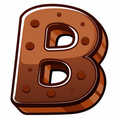 3d golden letter B