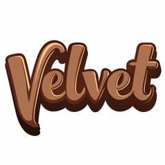 STICKER DESIGN OF VELVETWITH CHOCOLATE BACKGROUND