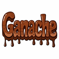 STICKER DESIGN OF GANACHE WITH CHOCOLATE BACKGROUND