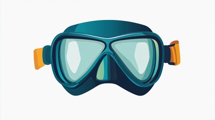 Professional Diving Mask with Snorkel Transparent Vector Icon Isolated