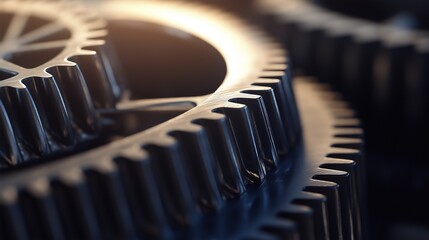 Close-Up of Stainless Steel Gears Showcasing Precision Engineering and Metal Details