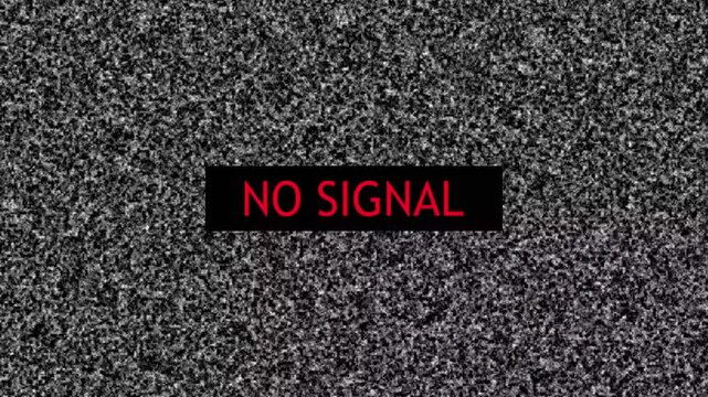 A no signal background typically displays a static or distorted image, often with pixelated noise, broken lines,  a blank screen, symbolizing the absence of a connection or signal in digital interface
