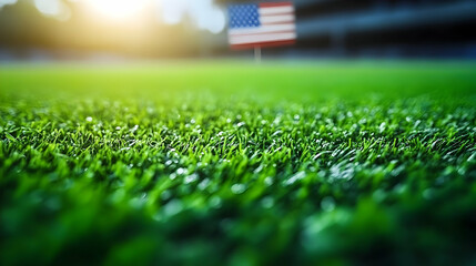 Naklejka premium Close Up Photo of Green Grass with Blurred Background