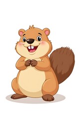 Adorable Cartoon Marmot: A Cheerful Rodent Illustration
