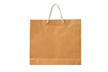 a brown paper bag with a handle that says quot shopping quot
