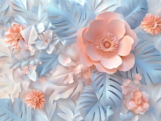 Whimsical Paper Garden: Pastel Blooms and Butterflies