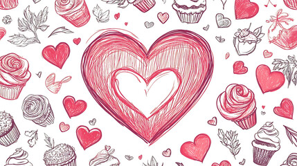 A Heartfelt Message: Hand-Drawn Heart on Paper for a Perfect Valentine's Day