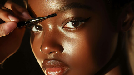 Obraz premium Beautiful Model with Elegant Makeup – Stunning and Graceful Portrait