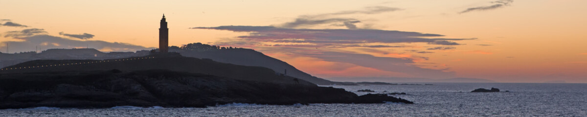 Tower of Hercules at sunset, A Coruna