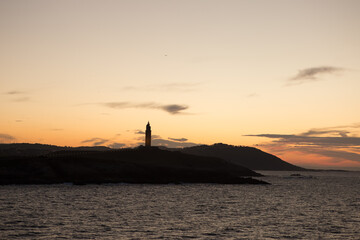 Tower of Hercules at sunset, A Coruna