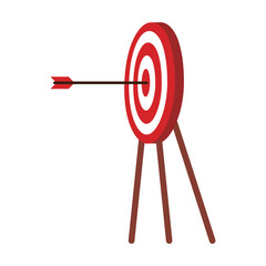 Target and arrow flat vector design isolated on a white background