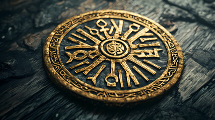 Vegvisir symbole viking avec runes nordique. Runes. Illustration