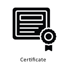 Certificate  Vector Glyph Icon. Eps 10 File