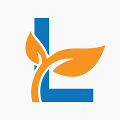Initial Letter L Leaf Logo Concept For Eco Green Leaf Logo Vector Sign