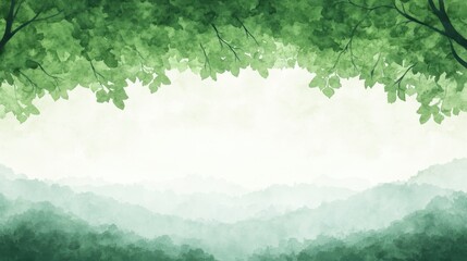 Fototapeta premium Serene nature landscape lush green hills digital art tranquil environment aerial calmness
