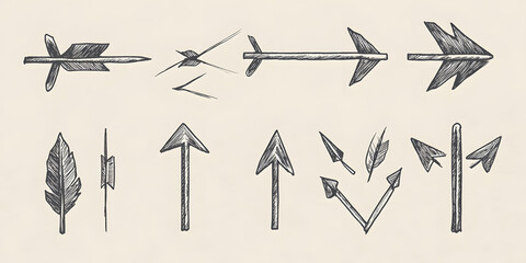 Collection of Hand-Drawn Arrows in Various Styles