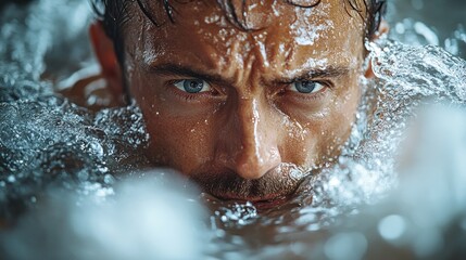 Man Emerging From Water