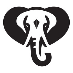 Monochrome logo of an elephant, designed in a minimalist style 1