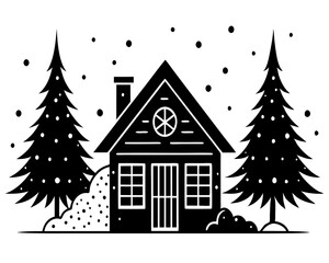 Fototapeta premium house in the snow