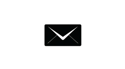 Black Envelope Illustration on a White Background &ndash; Elegant and Classic Design