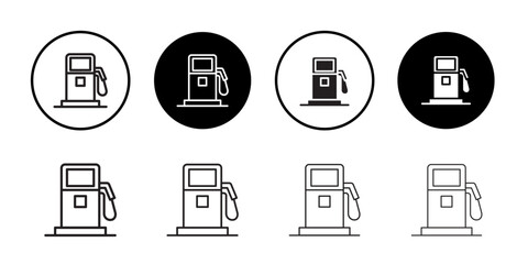 Charging station icon Line Art Logo set