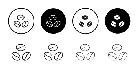 Coffee beans icon Line Art Logo set