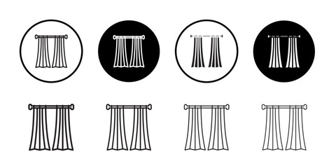 Curtains icon Line Art Logo set