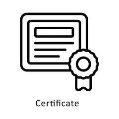 Certificate  Vector Outline Icon. Eps 10 File